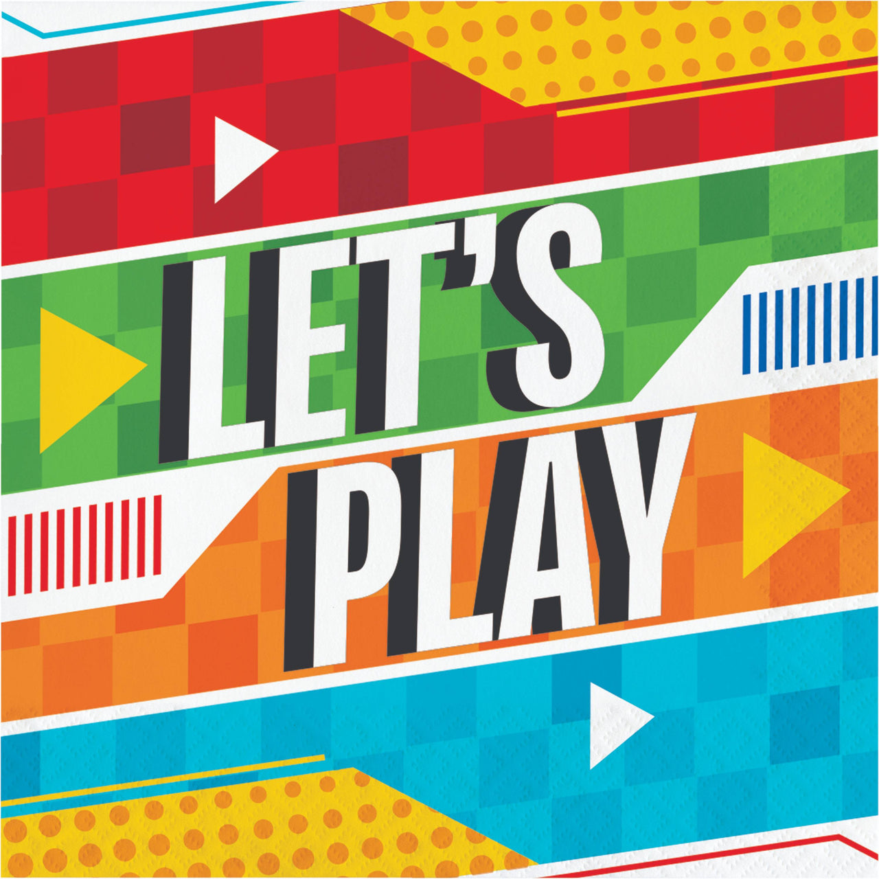 Sports Spirit Lets Play Luncheon Napkins 6.5" x 6.5"