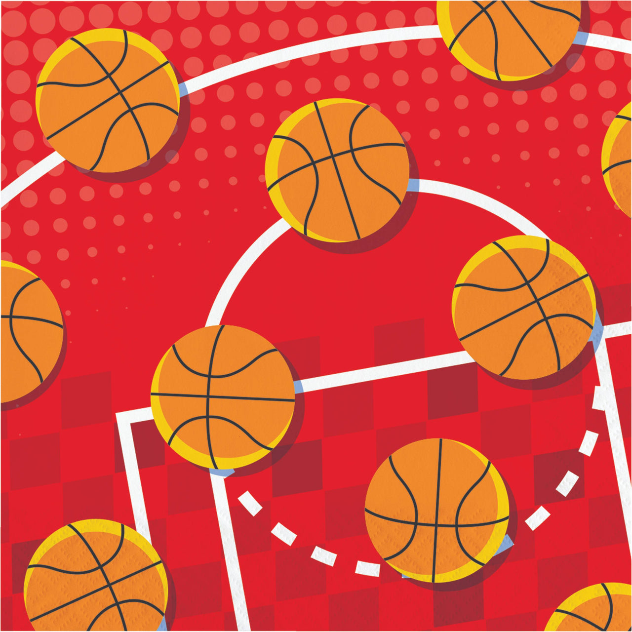 Sports Spirit Basketball Luncheon Napkins 6.5" x 6.5"