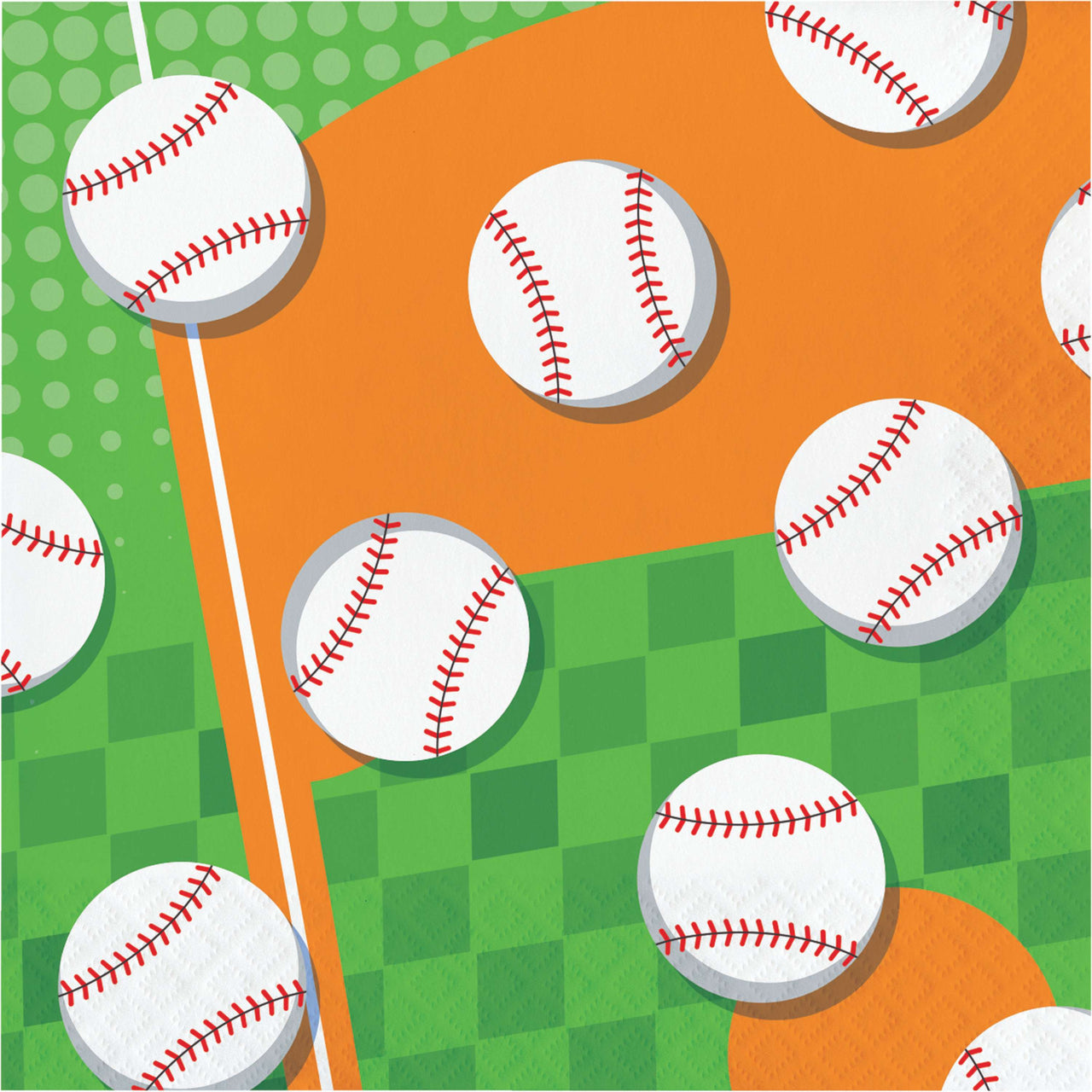 Sports Spirit Baseball Luncheon Napkins 6.5" x 6.5"