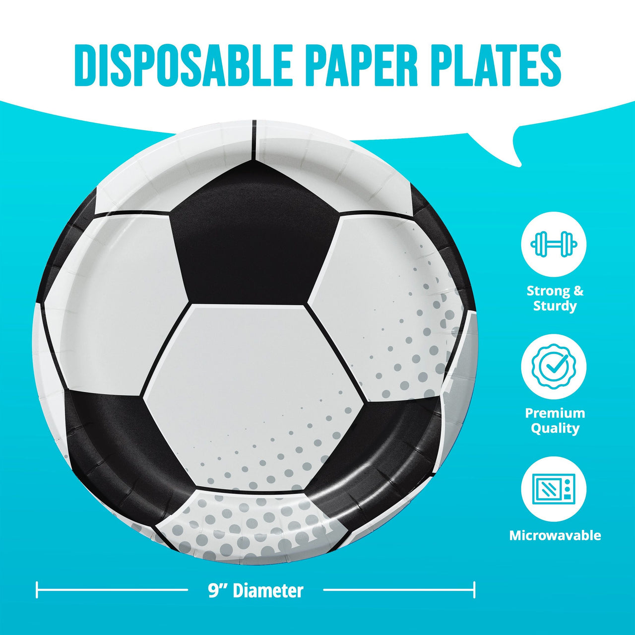Sports Spirit Soccer Dinner Plates 9"