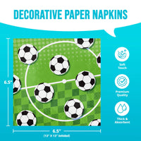 Sports Spirit Soccer Luncheon Napkins 6.5