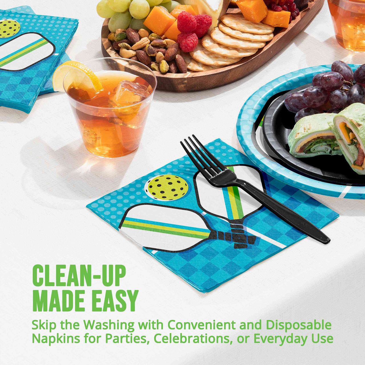 Sports Spirit Pickleball Luncheon Napkins 6.5" x 6.5"