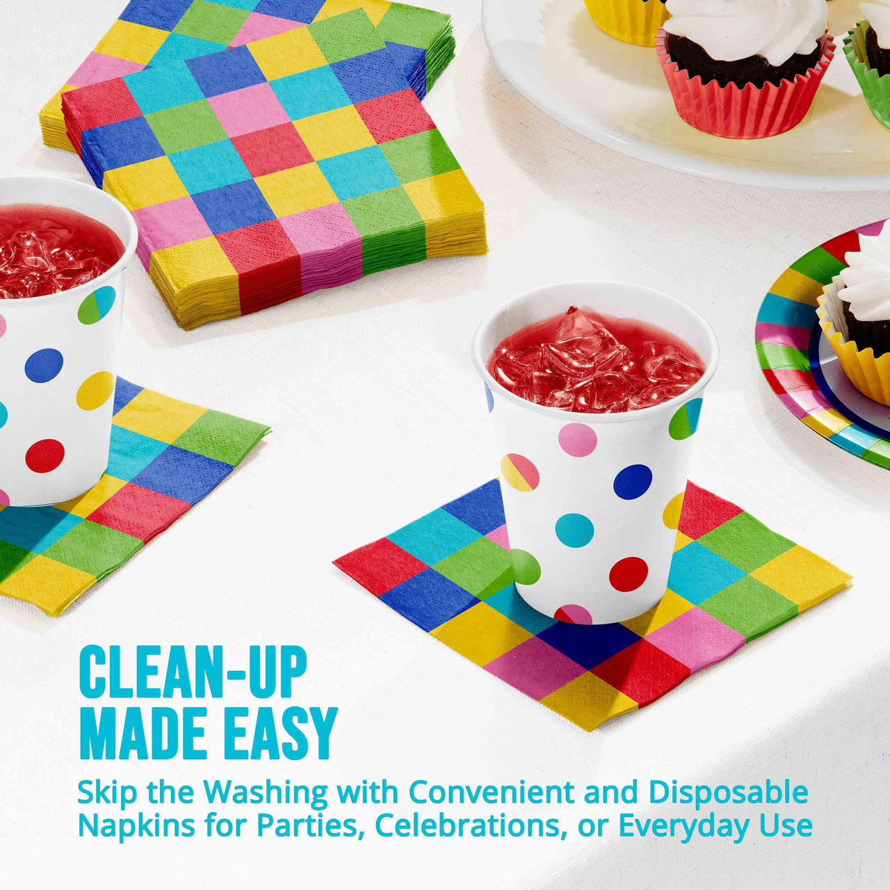 Bright Vibes Beverage Napkins 5" x 5"
