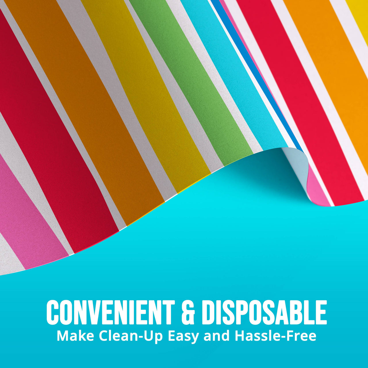 Bright Vibes Plastic Tablecovers 54" x 96"