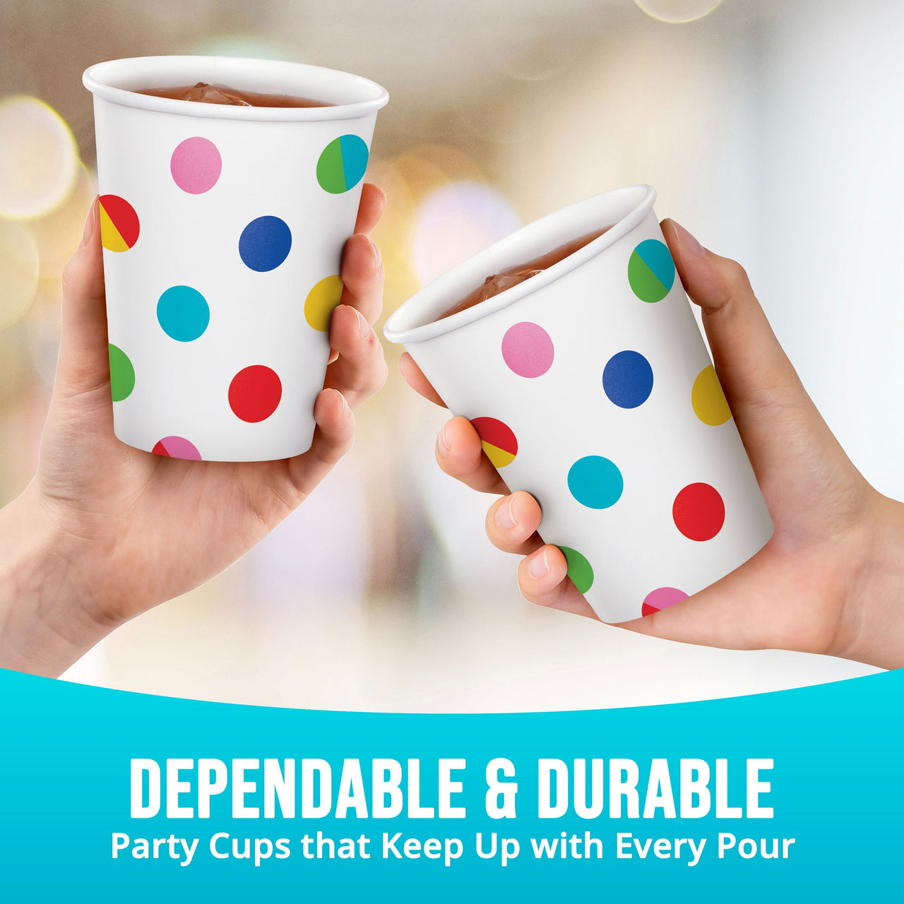 Bright Vibes Paper Cups 9 oz
