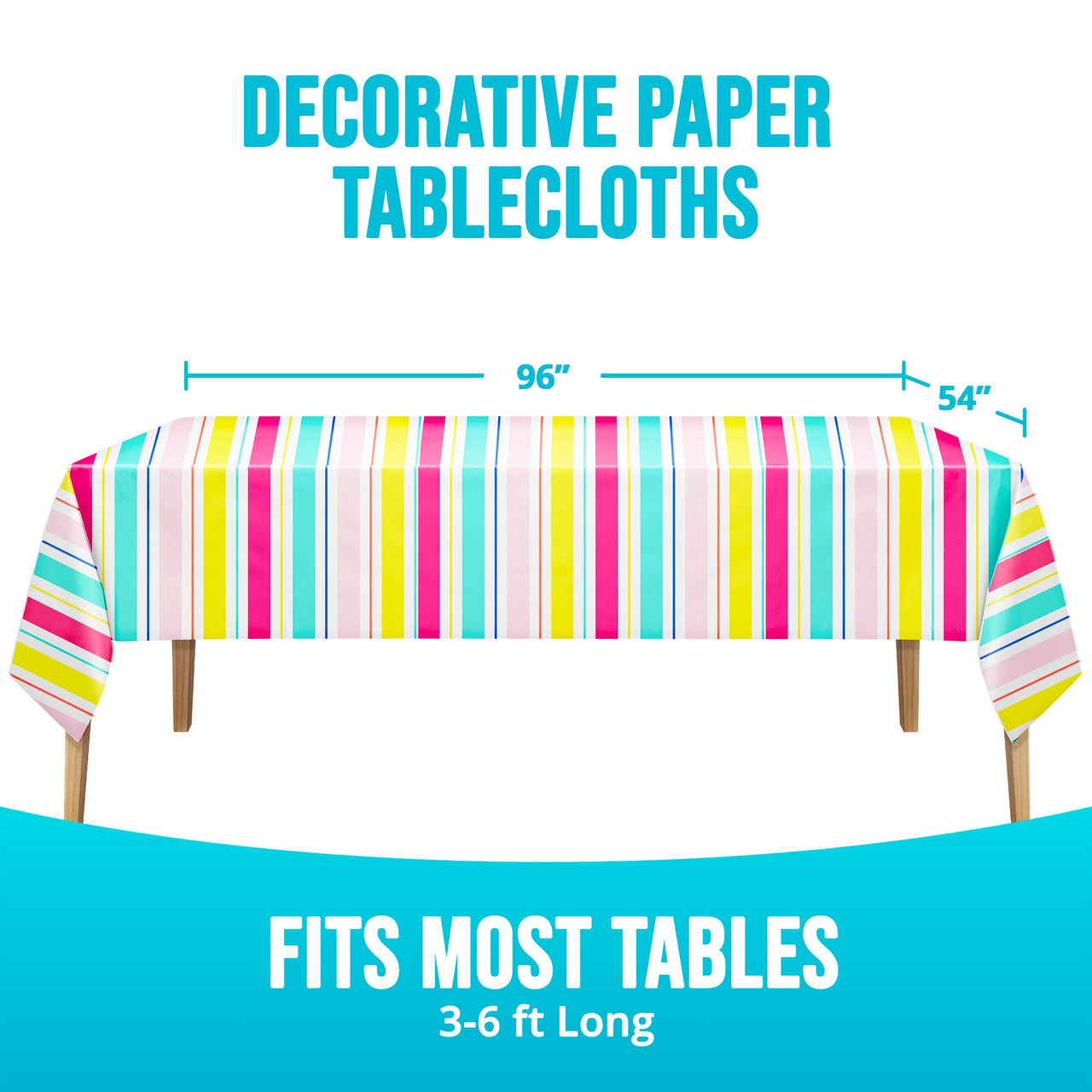 Birthday Brights Plastic Tablecovers 54" x 96"