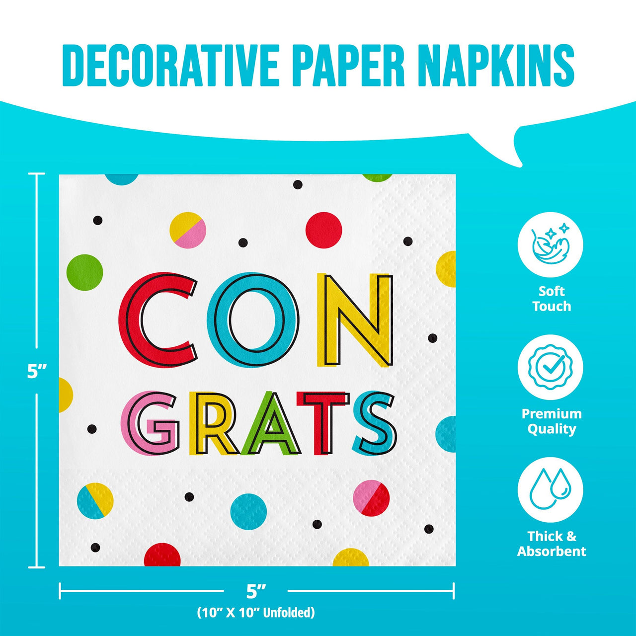Snarky Celebration Congrats Beverage Napkins 5" x 5"
