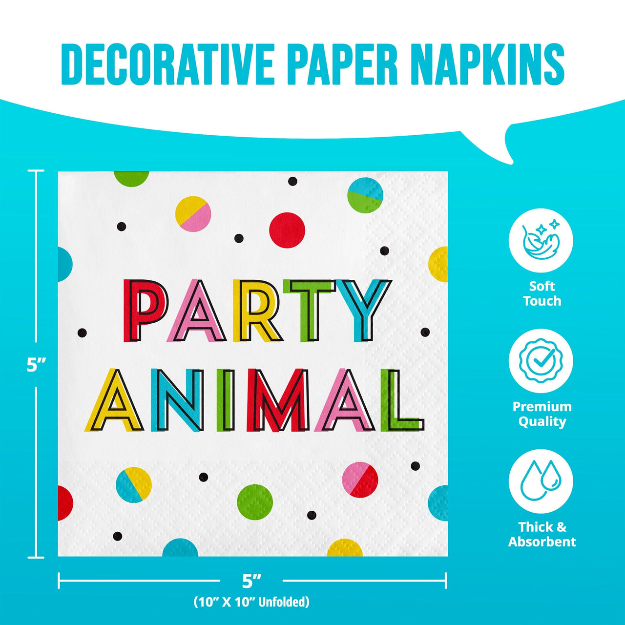 Snarky Celebration Anml Beverage Napkins 5" x 5"