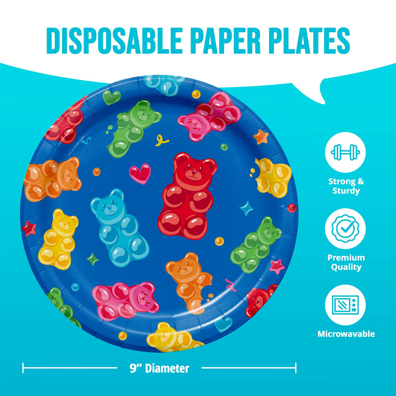 Gummy Bear Bash Dinner Plates 9"