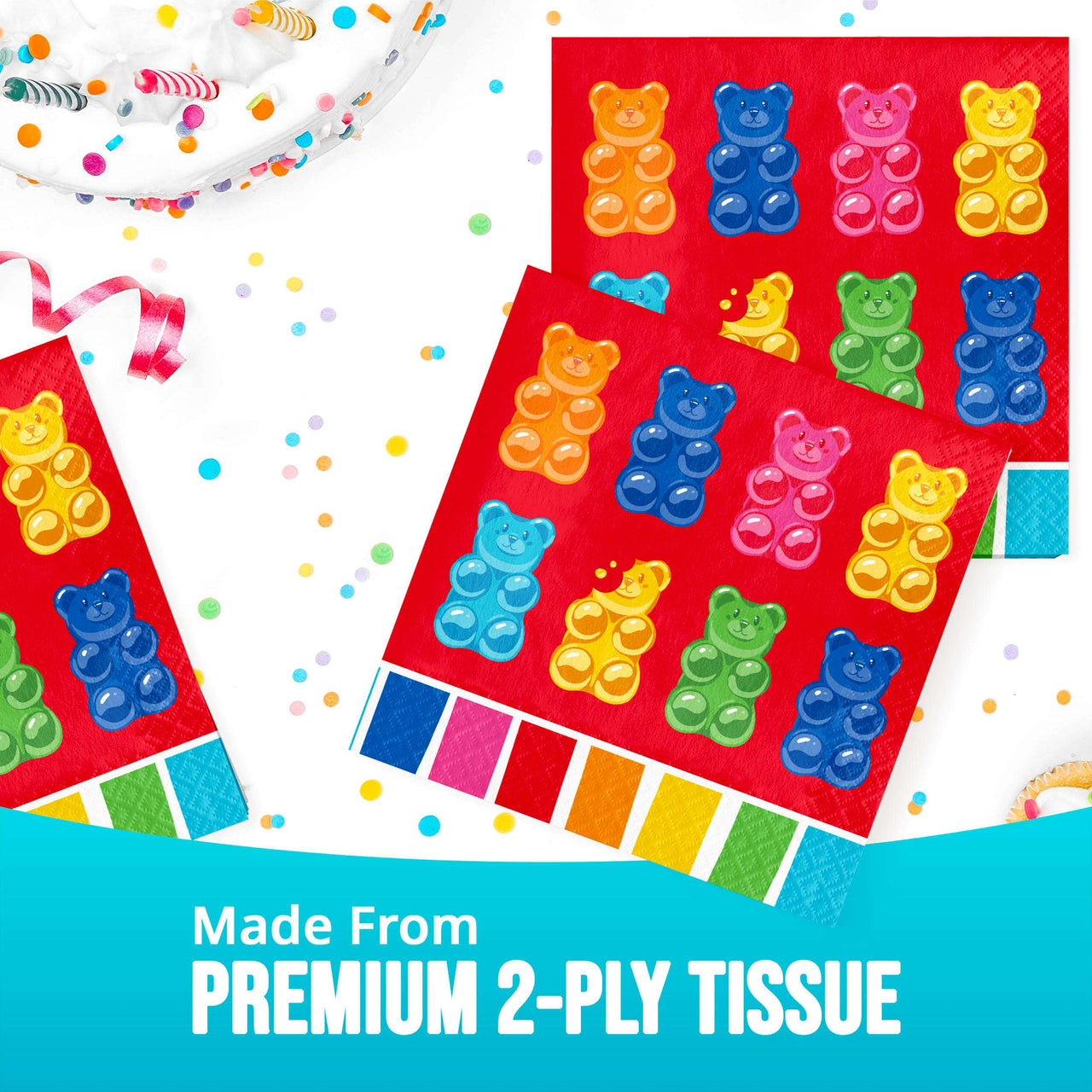 Gummy Bear Bash Luncheon Napkins 6.5" x 6.5"