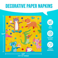 Animal Jamboree Luncheon Napkins 6.5