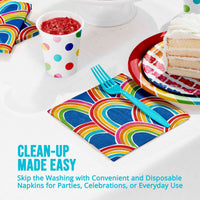 Rainbow Cheer Luncheon Napkins 6.5