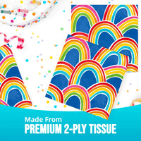 Rainbow Cheer Luncheon Napkins 6.5