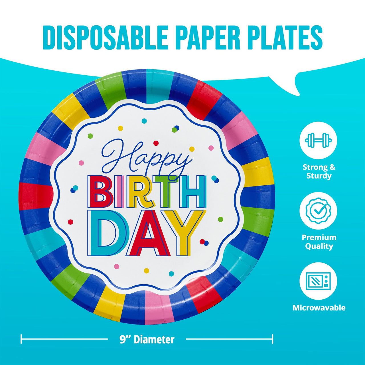 Color Waves Dinner Plates 9"