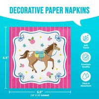 Horse Charm Luncheon Napkins 6.5