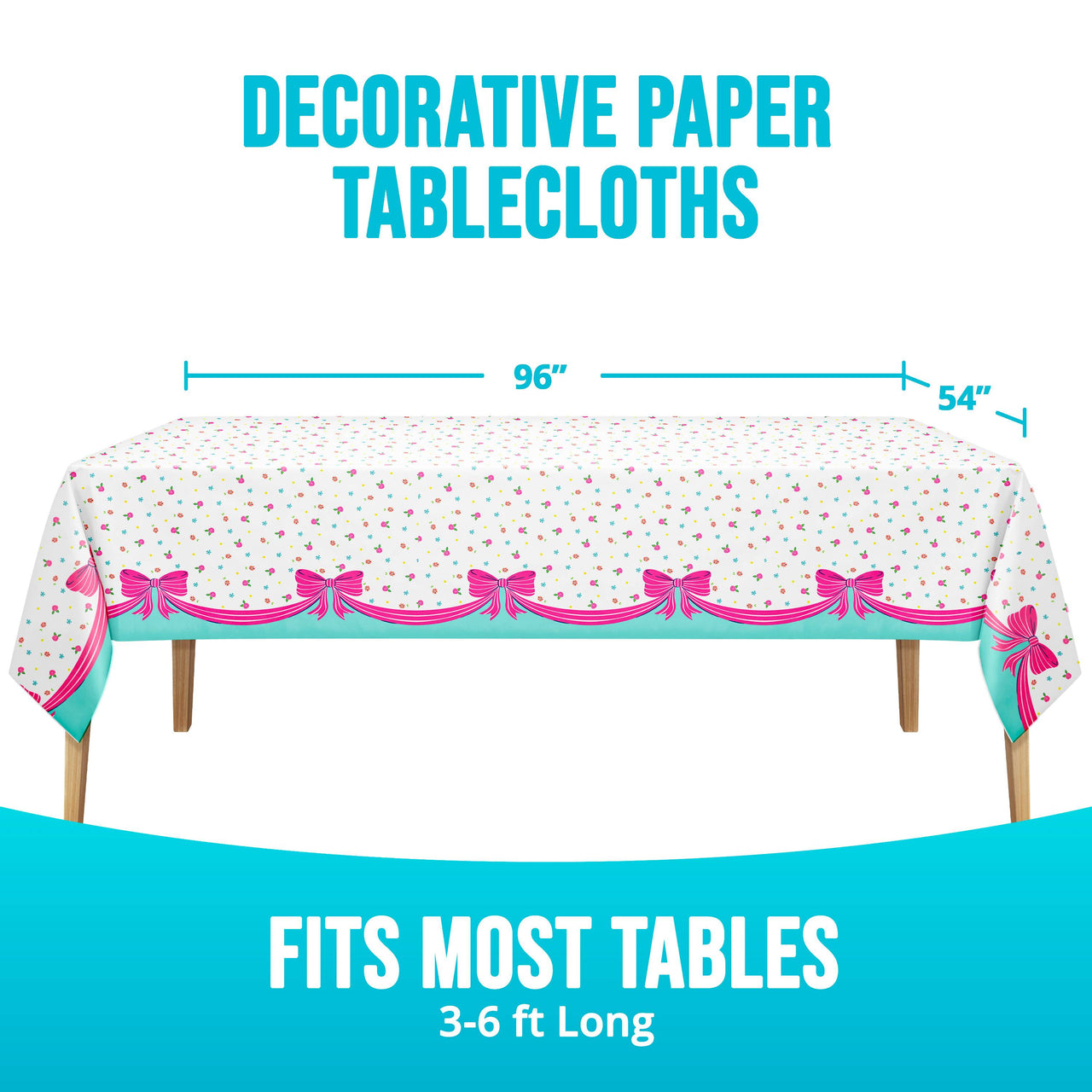 Bow Bash Plastic Tablecovers 54" x 96"