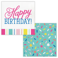 Birthday Brights Luncheon Napkins 6.5
