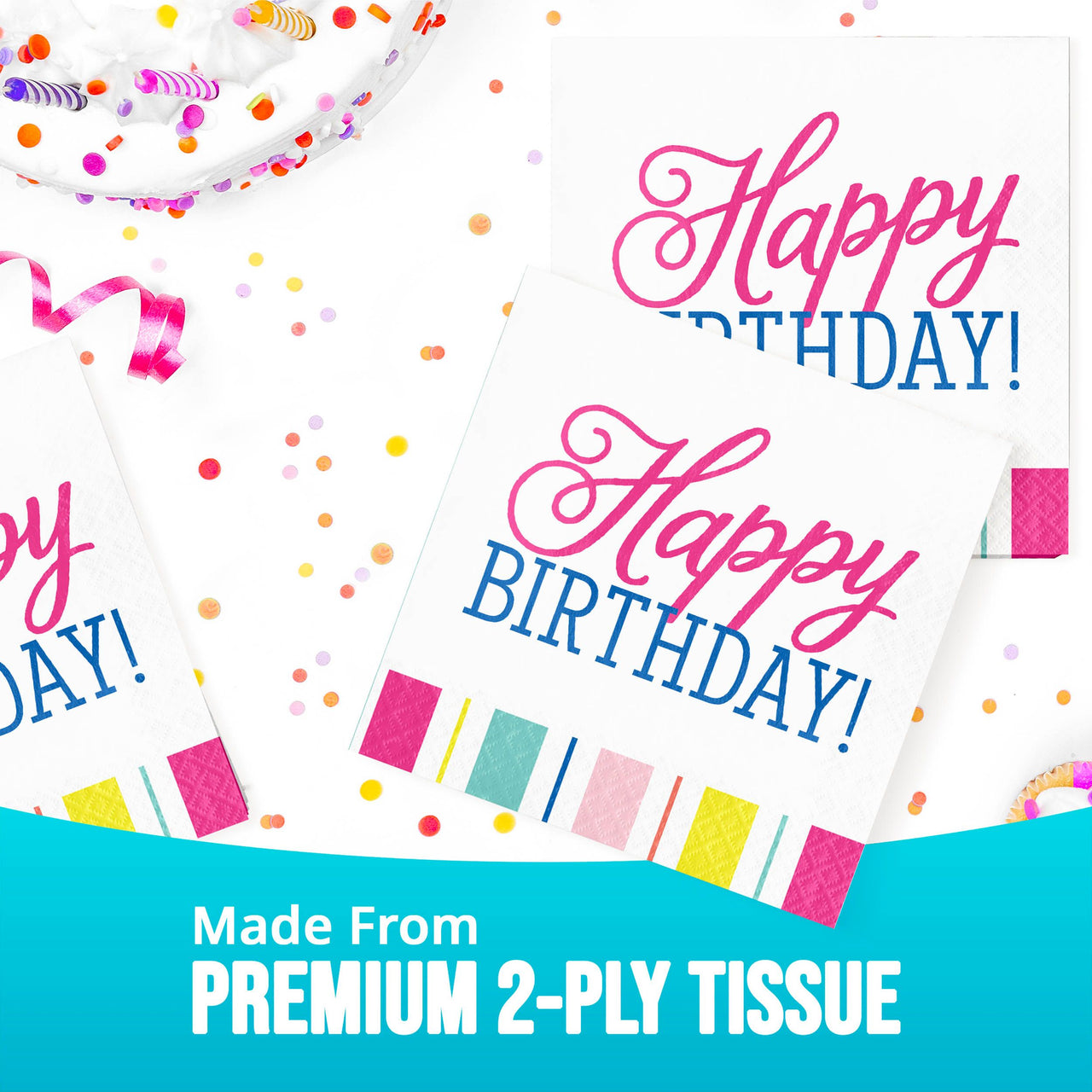 Birthday Brights Luncheon Napkins 6.5" x 6.5"