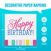 Birthday Brights Luncheon Napkins 6.5