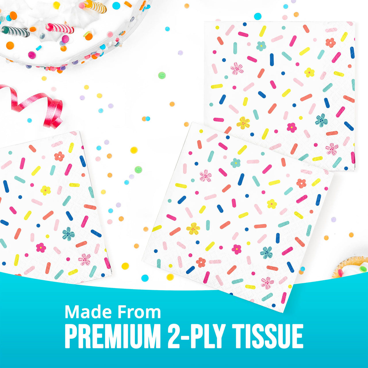 Birthday Brights Beverage Napkins 5" x 5"