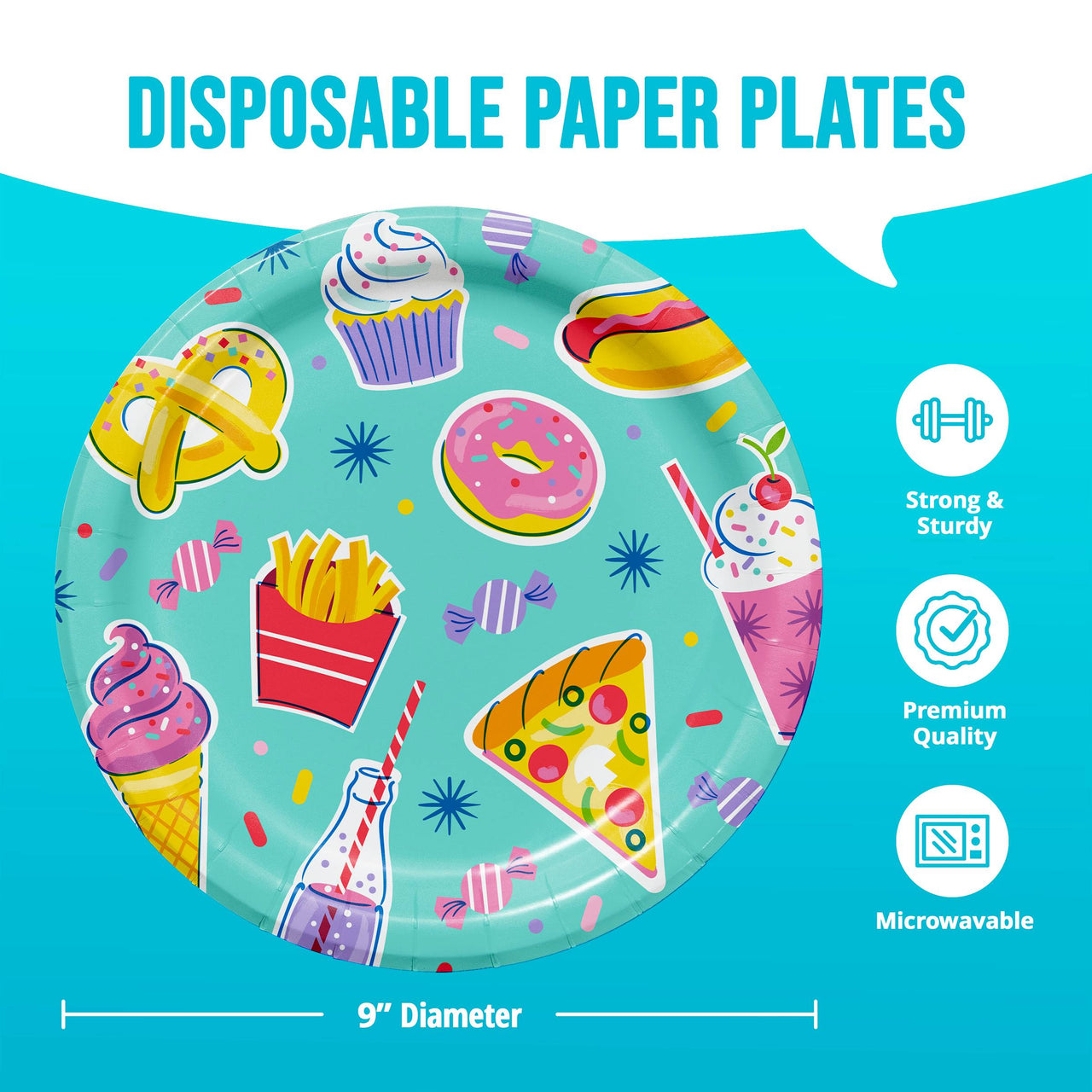 Birthday Treats Dinner Plates 9"