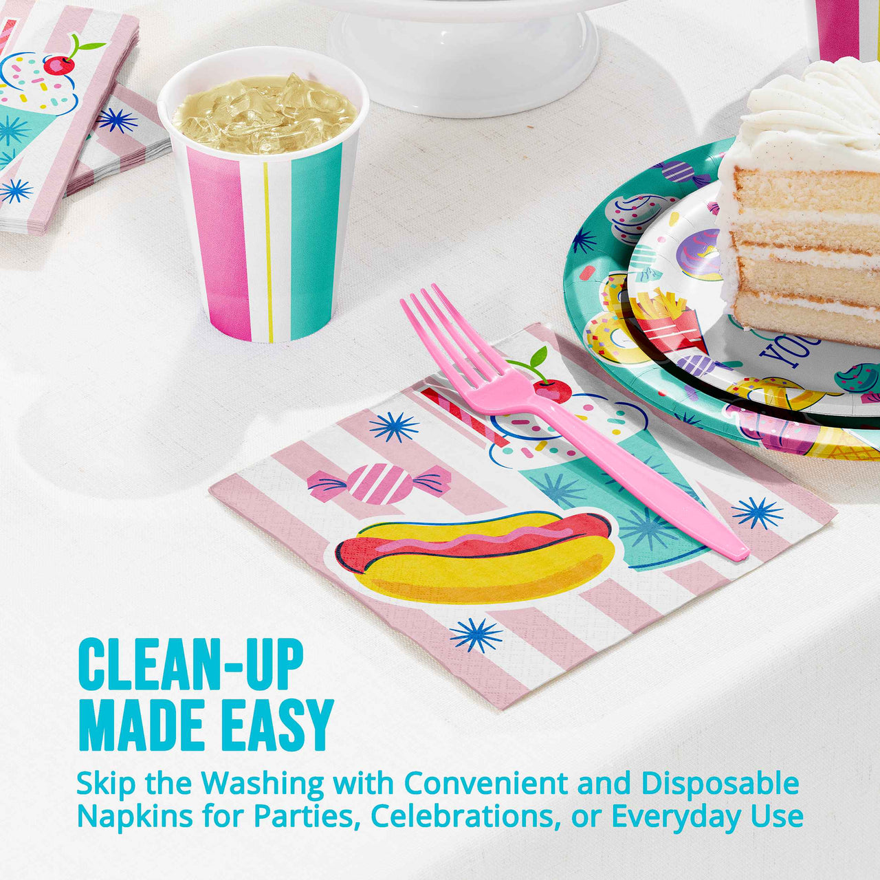 Birthday Treats Luncheon Napkins 6.5" x 6.5"
