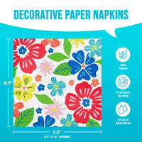 Abundant Florals Luncheon Napkins 6.5