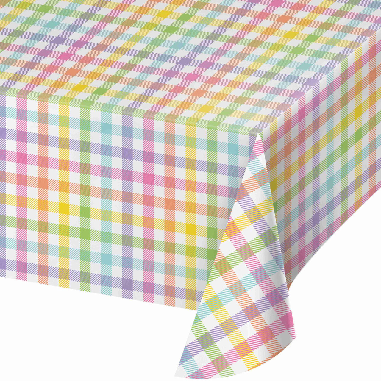 Easter Plaid Plastic Tablecovers 54" x 108"