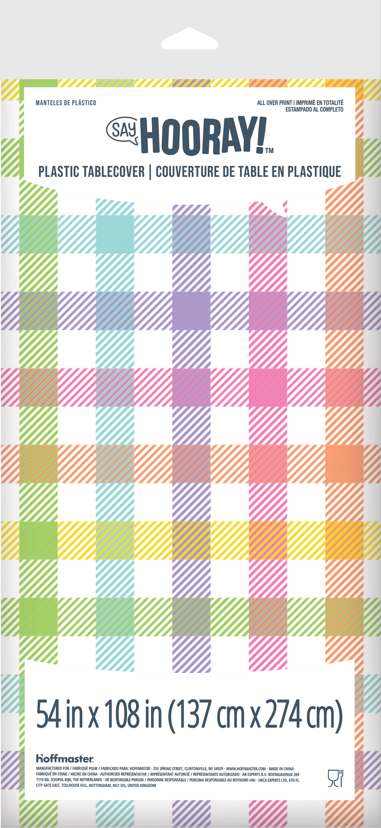Easter Plaid Plastic Tablecovers 54" x 108"