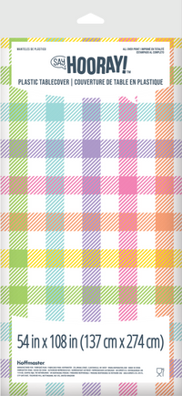 Easter Plaid Plastic Tablecovers 54