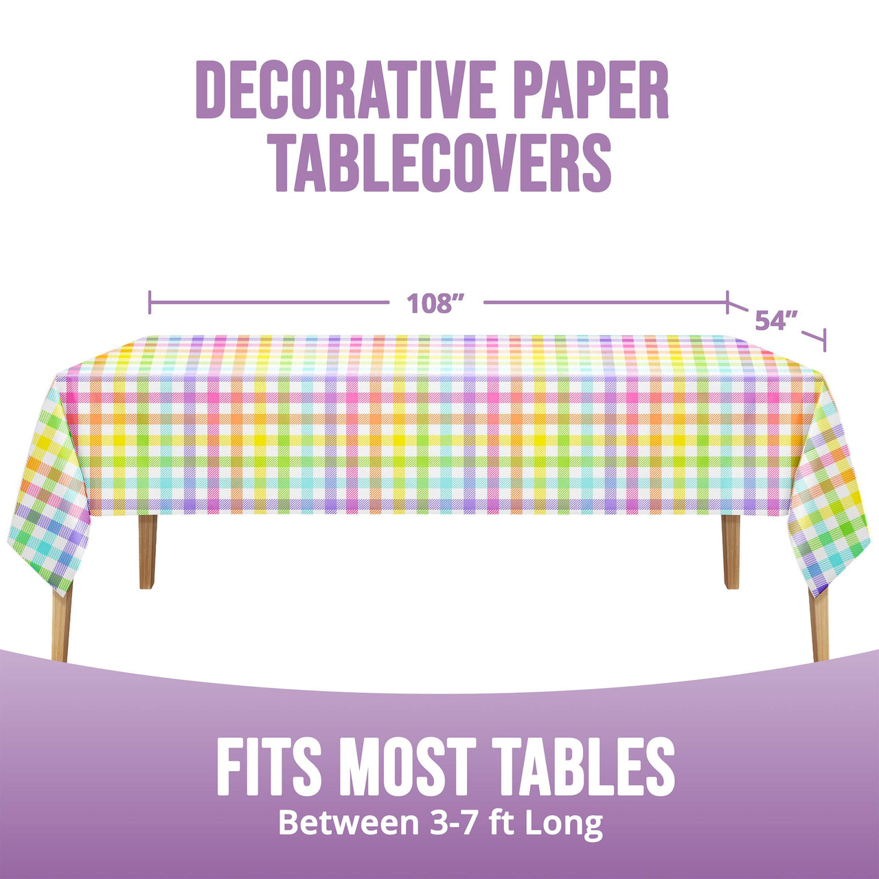 Easter Plaid Plastic Tablecovers 54" x 108"