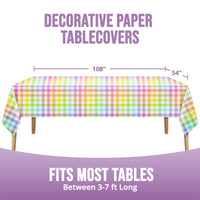 Easter Plaid Plastic Tablecovers 54