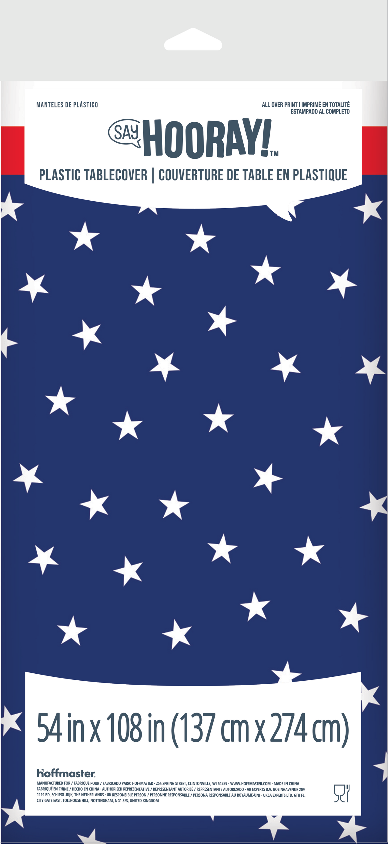 Patriotic Plastic Tablecovers 54" x 108"