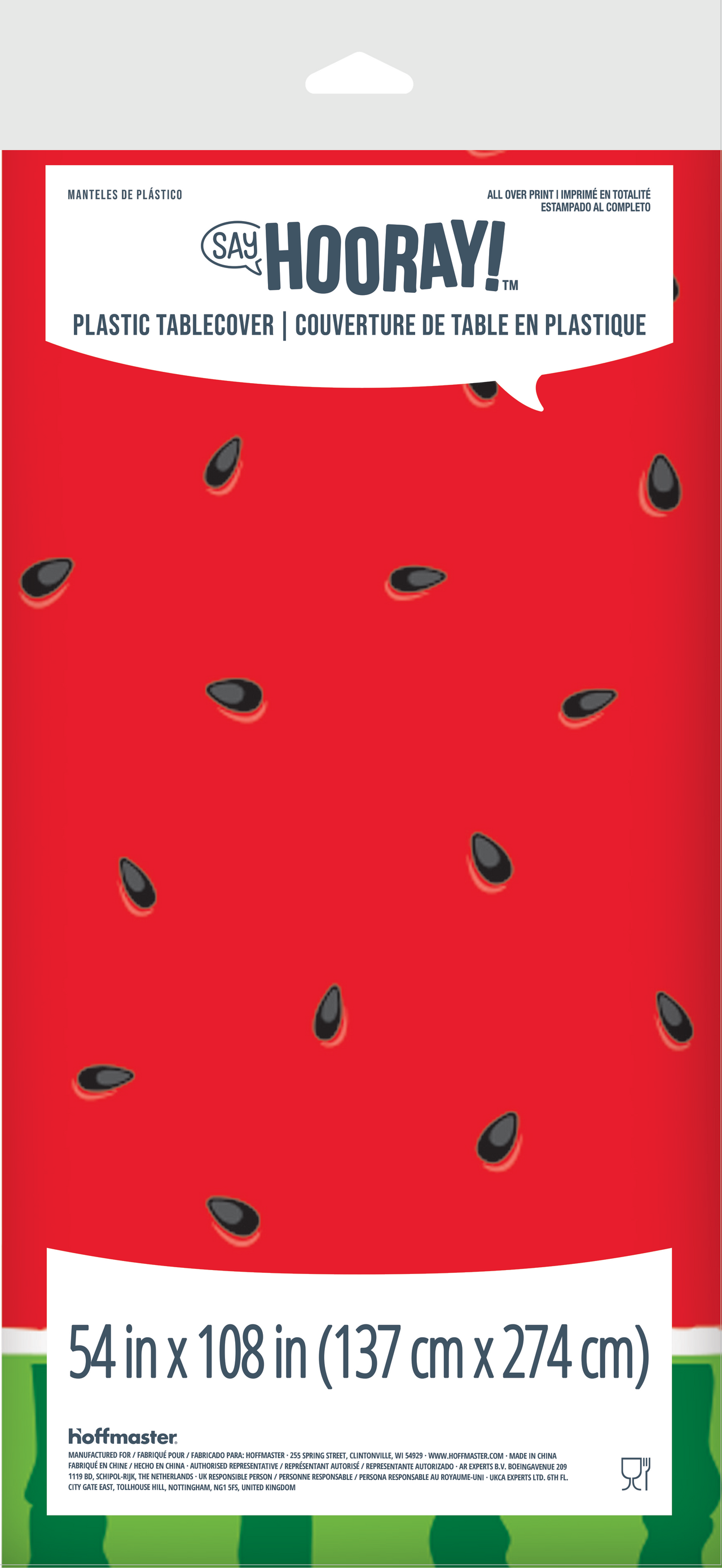Watermelon Plastic Tablecovers 54" x 108"