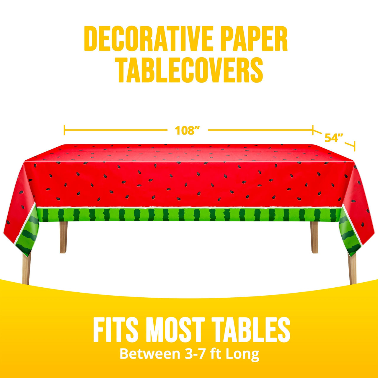 Watermelon Plastic Tablecovers 54" x 108"