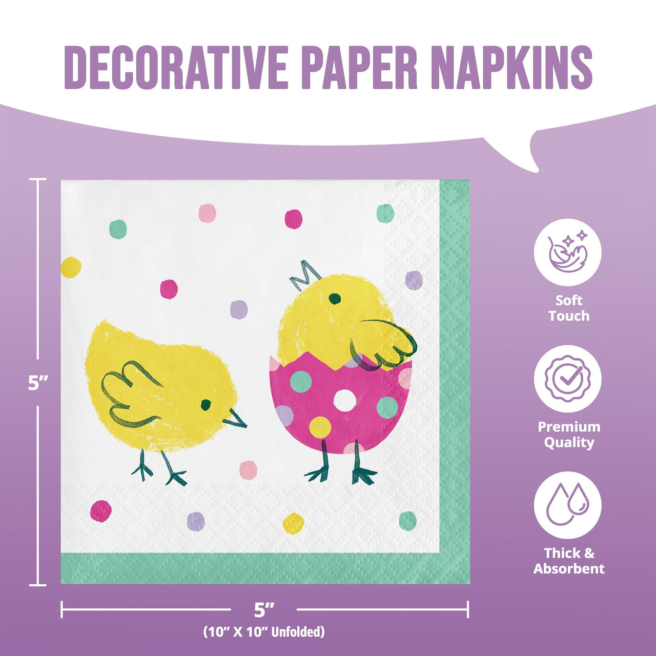 Eggstra Easter Beverage Napkins 5" x 5"
