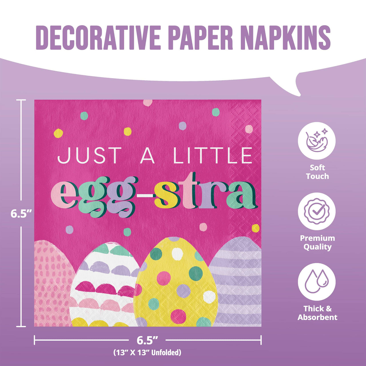 Eggstra Easter Luncheon Napkins 6.5" x 6.5"