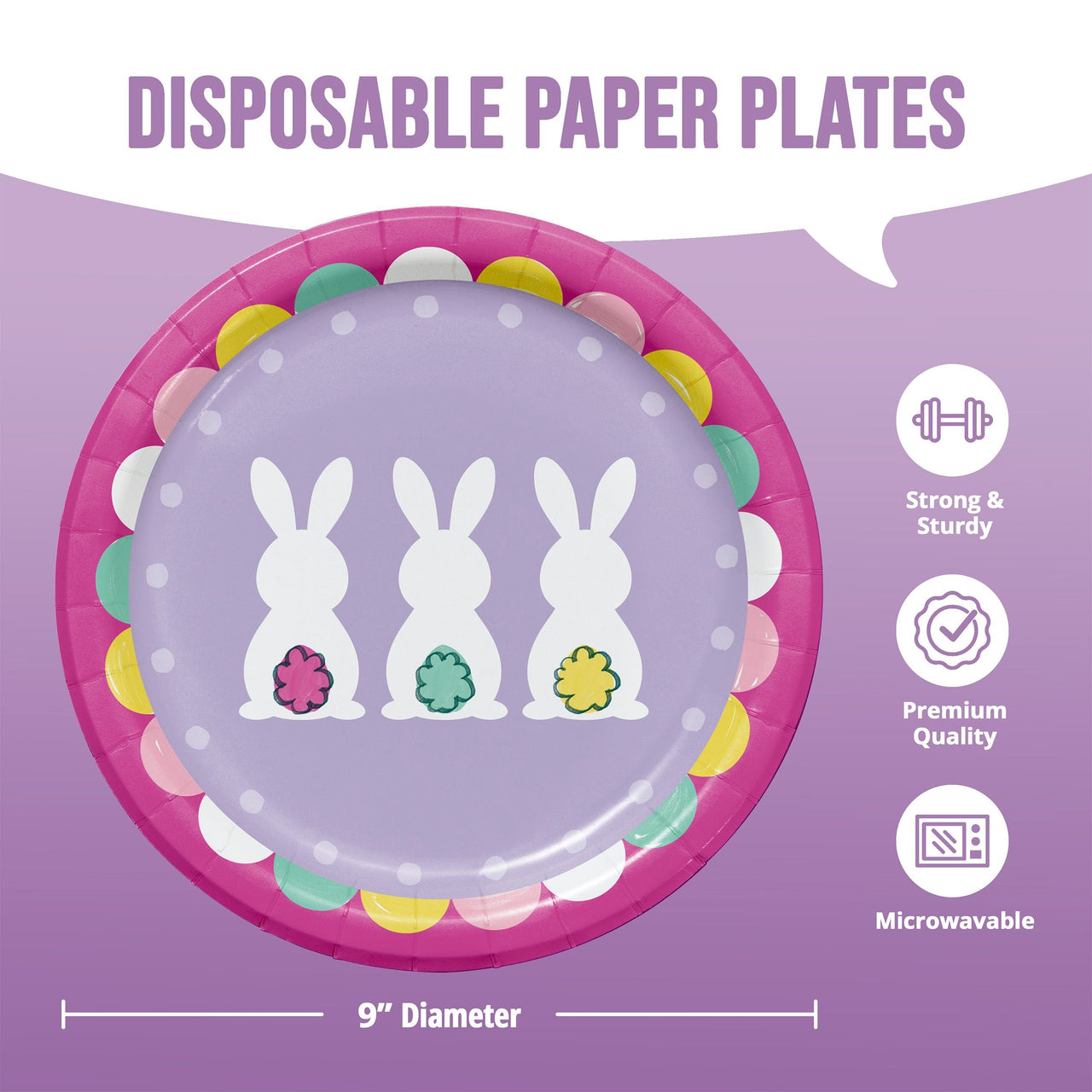 Eggstra Easter Dinner Plates 9"