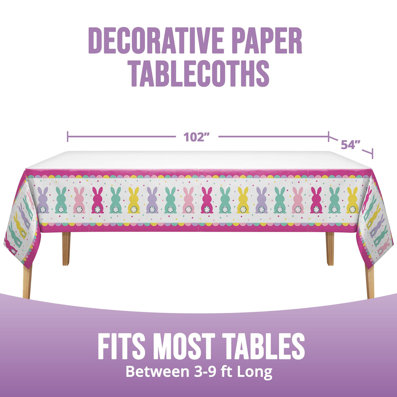 Eggstra Easter Plastic Tablecovers 54" x 96"