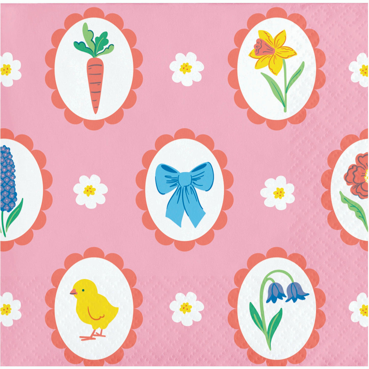 Easter Meadow Bunny Beverage Napkins 5" x 5"
