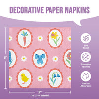 Easter Meadow Bunny Beverage Napkins 5