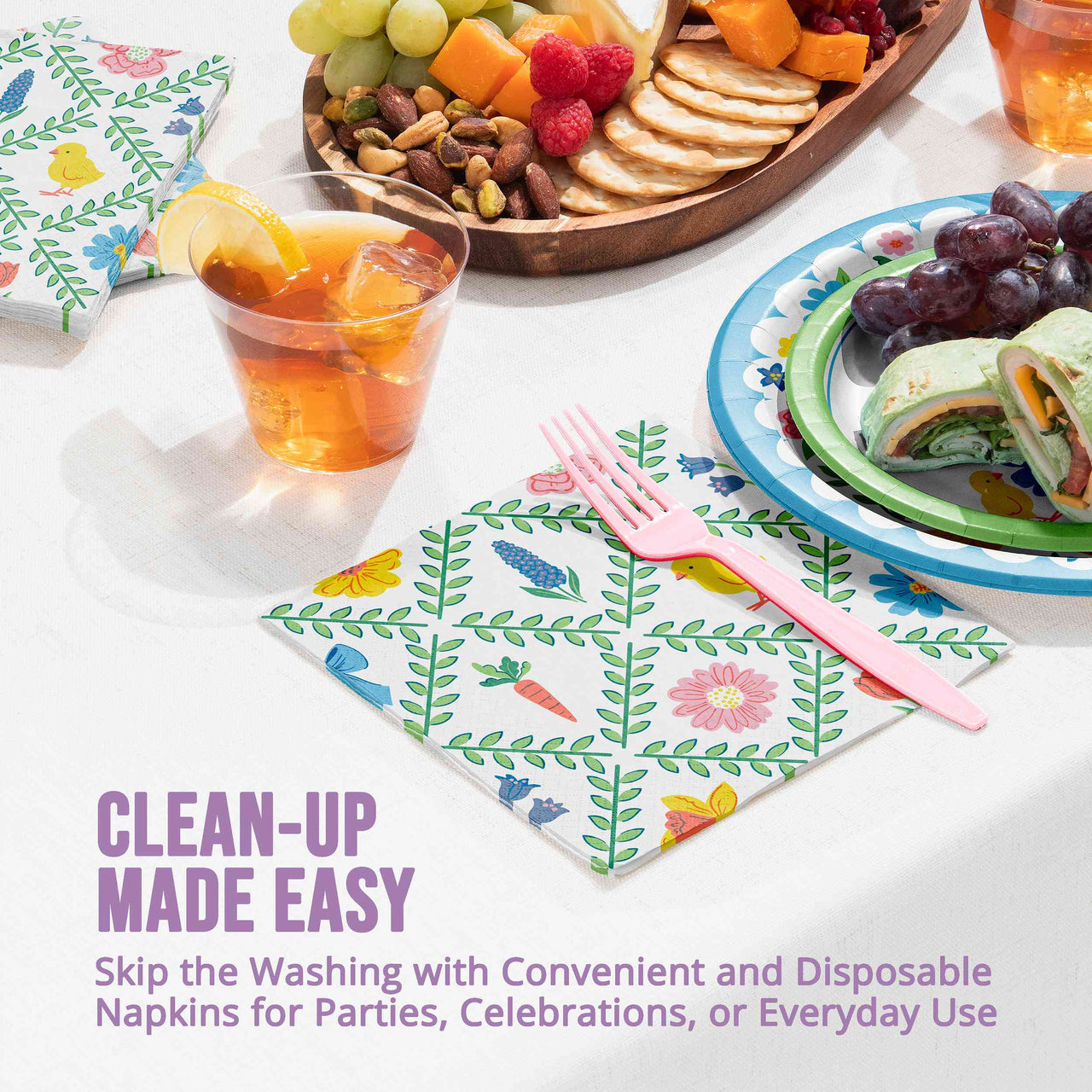 Easter Meadow Bunny Luncheon Napkins 6.5" x 6.5"