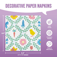 Easter Meadow Bunny Luncheon Napkins 6.5