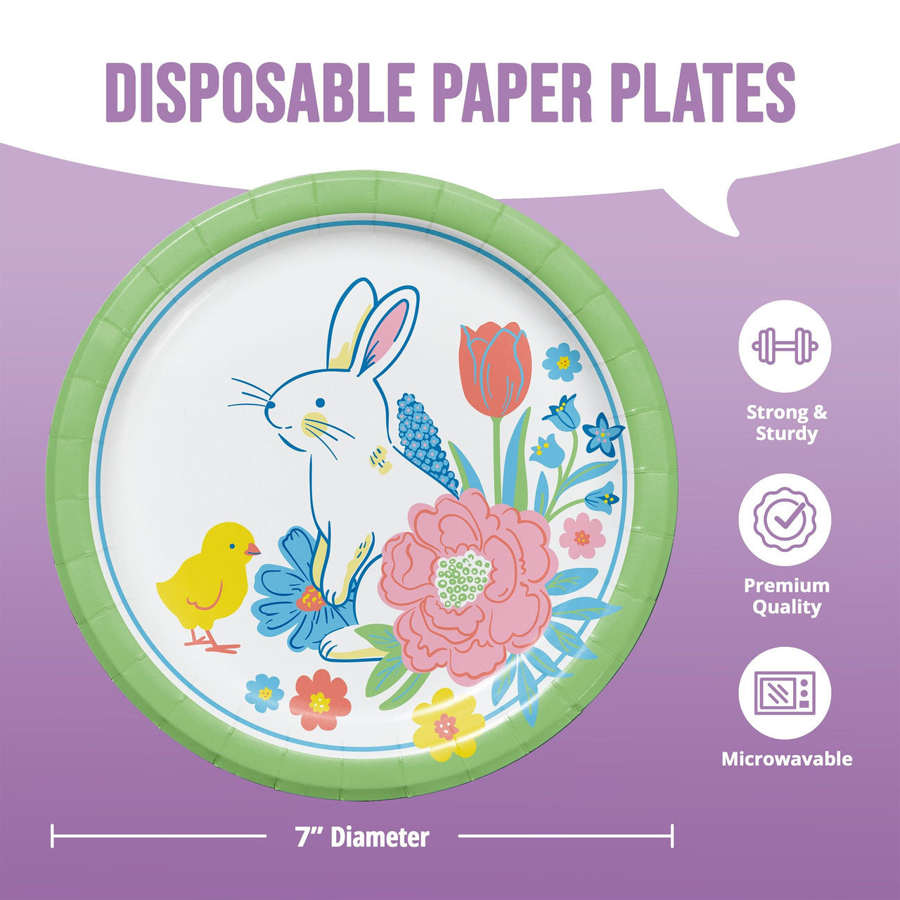 Easter Meadow Bunny Luncheon Plates 7"