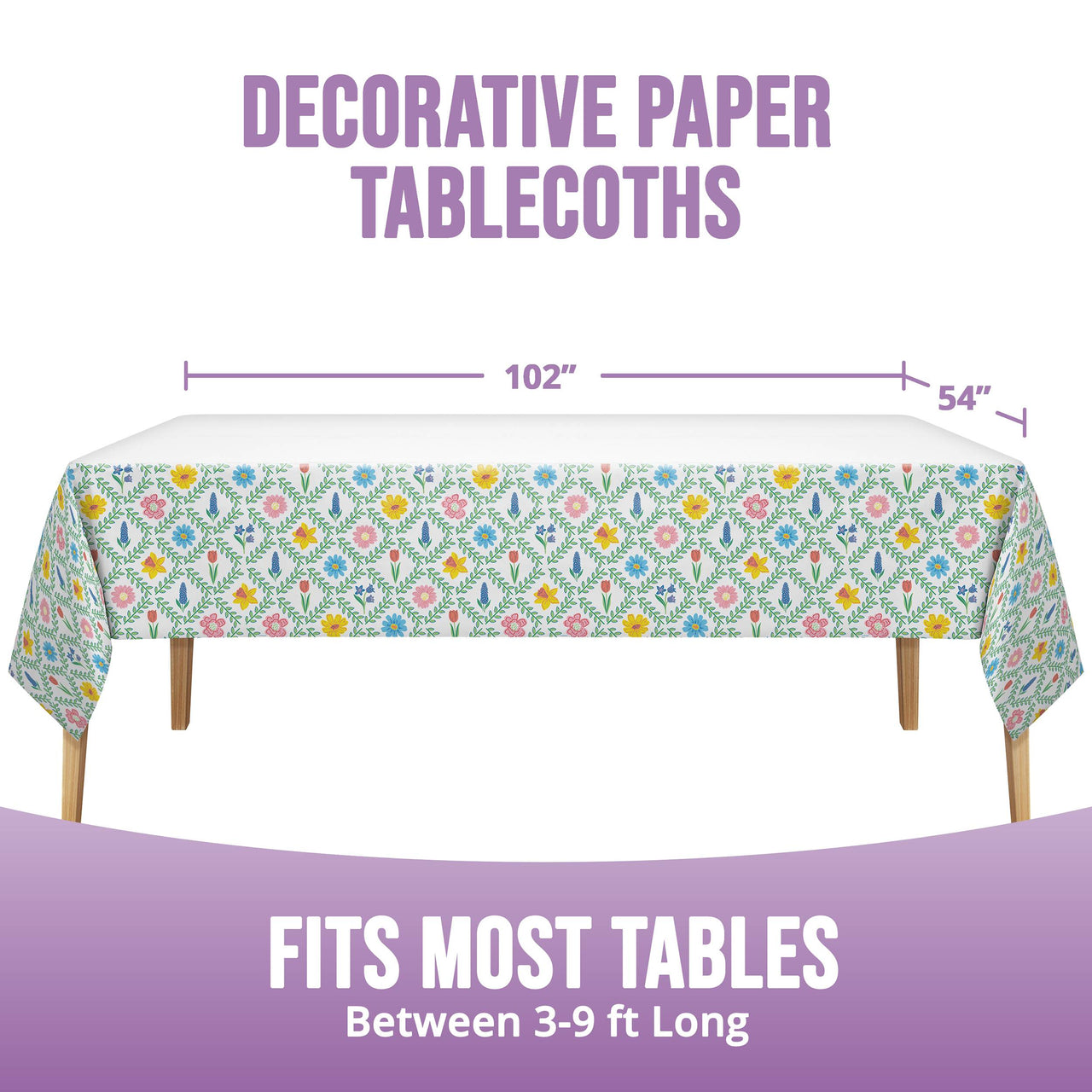Easter Meadow Plastic Tablecovers 54" x 96"