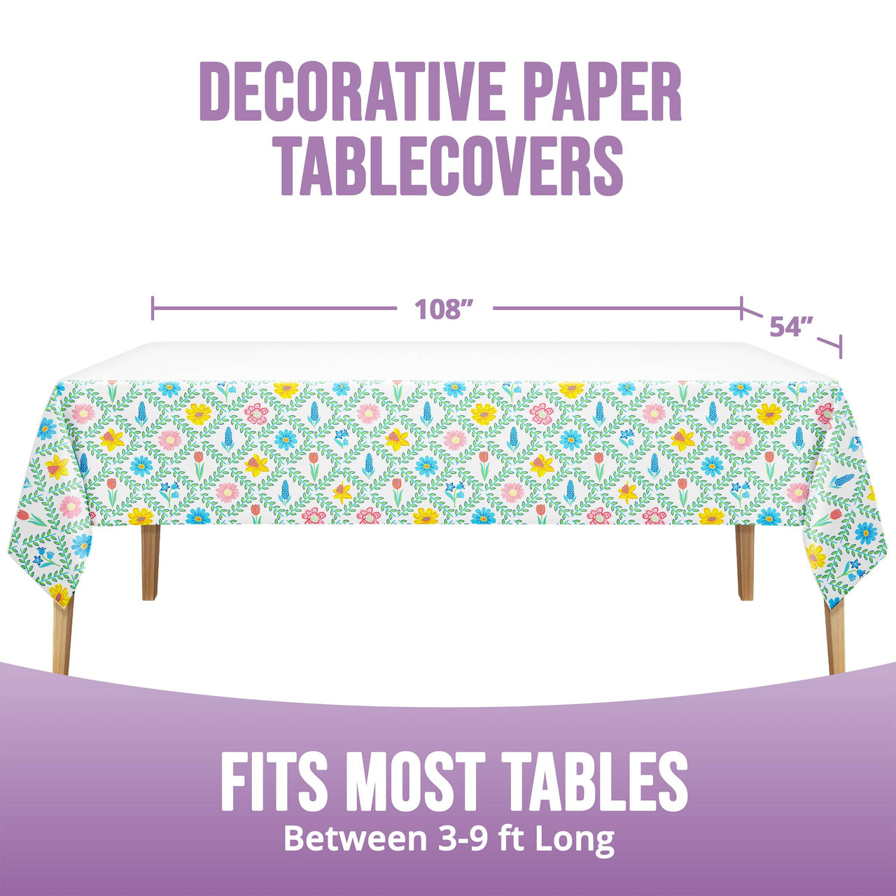 Easter Meadow Plastic Tablecovers 54" x 96"