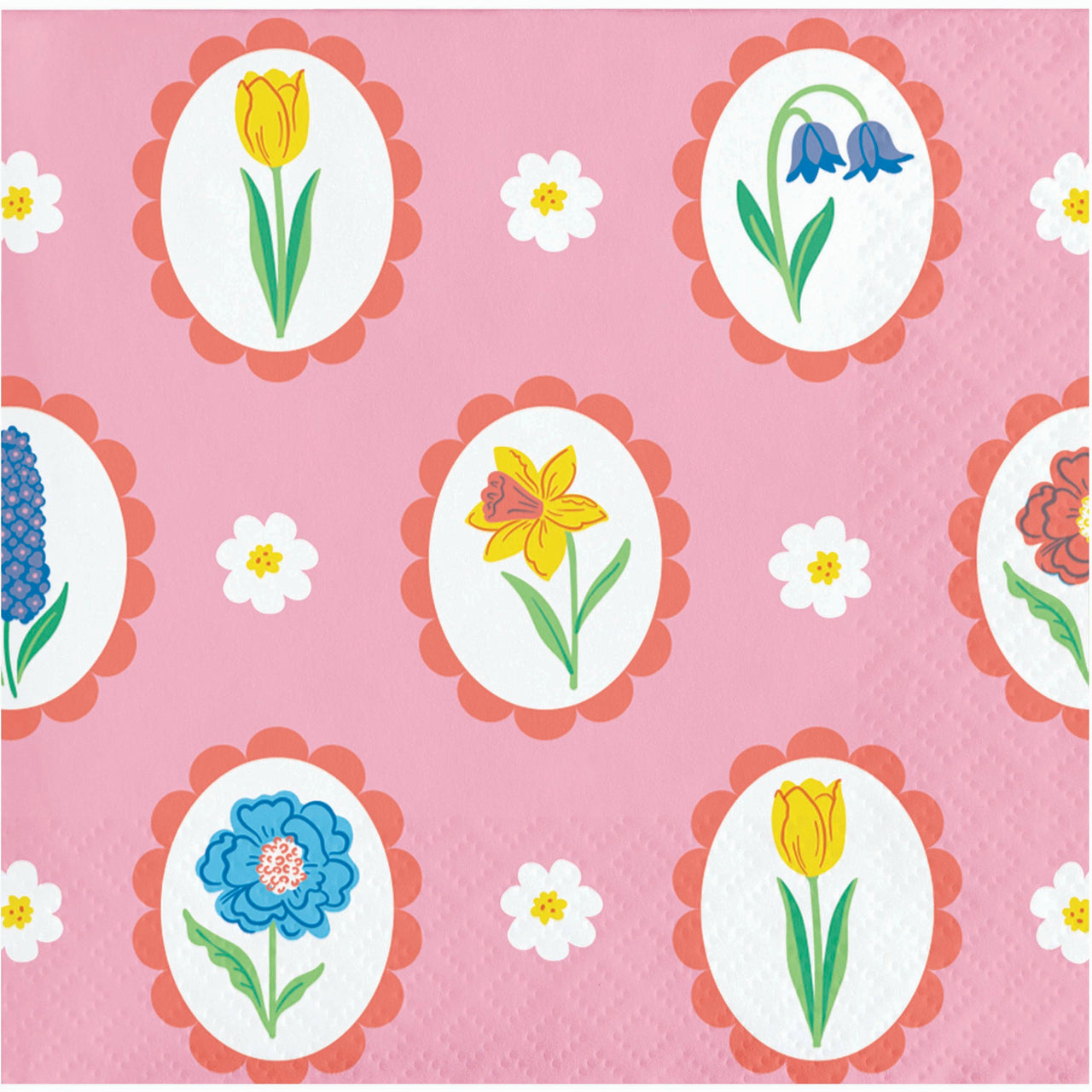 Easter Meadow Floral Beverage Napkins 5" x 5"