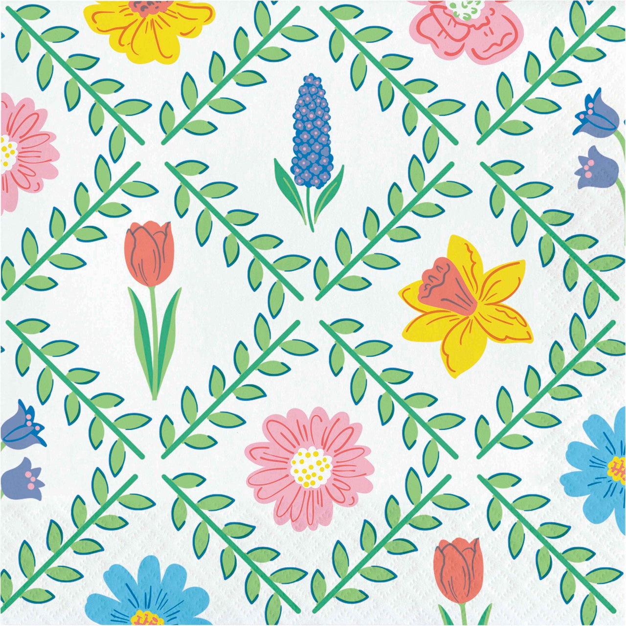 Easter Meadow Floral Luncheon Napkins 6.5" x 6.5"