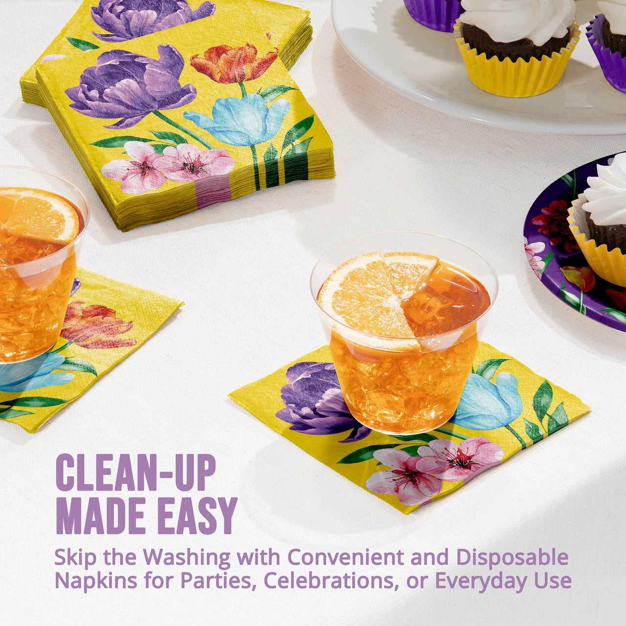 Garden Glow Beverage Napkins 5" x 5"