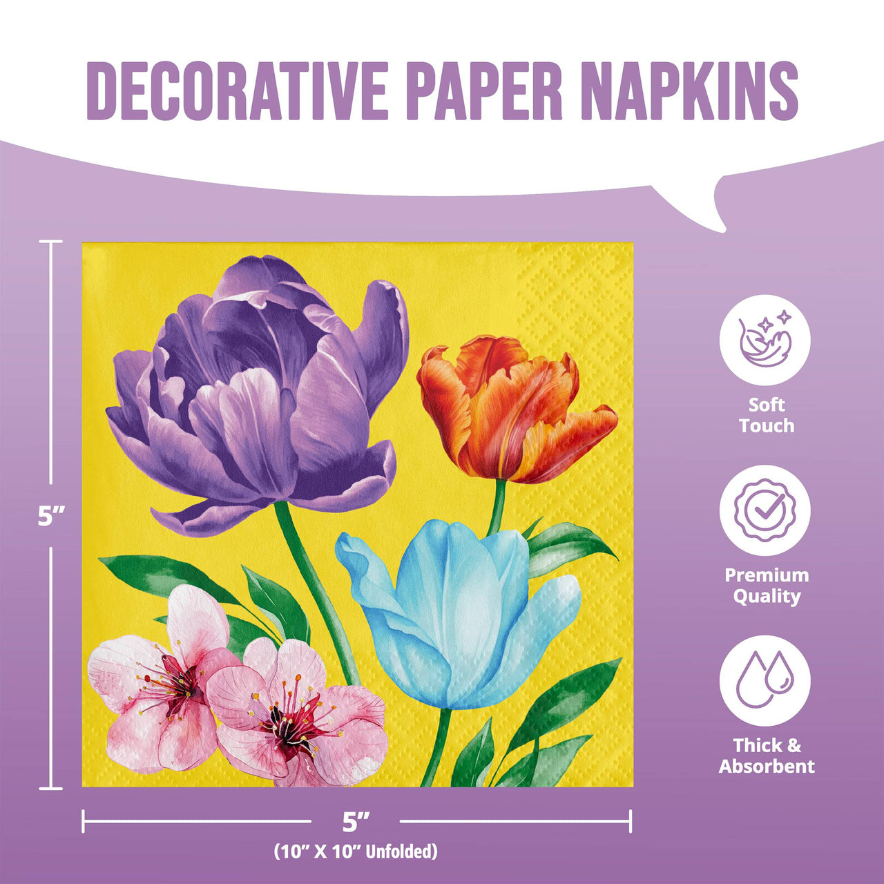 Garden Glow Beverage Napkins 5" x 5"